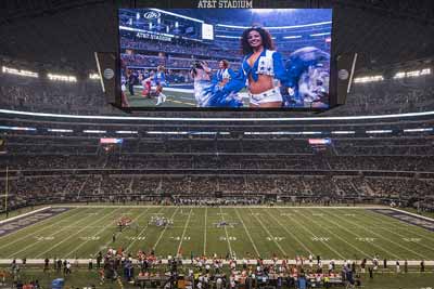 An interior view of AT&T stadium, home of football's Dallas Cowboys