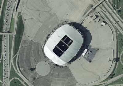 Aerial view of Texas Stadium, former home of the Dallas Cowboys