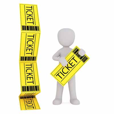 A very generic yellow ticket