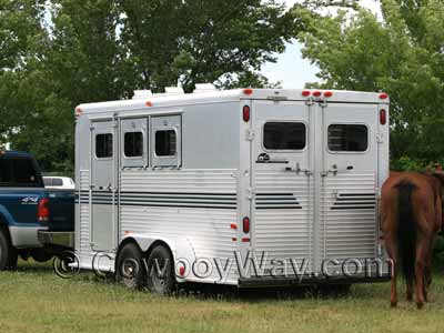 A bumper pull 2 horse trailer