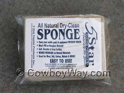 A sponge for cleaning saddle pads