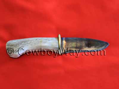 Antler knife. The handle is made from whitetail deer antler.
