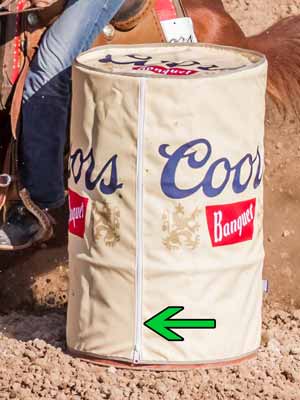 A close-up look at a cover on a metal barrel