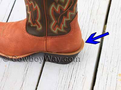 Cowboy boots with a spur ledge