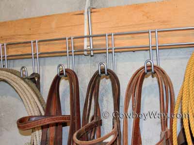 Numerous bridle hooks