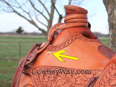 A slick fork saddle showing where to place bucking rolls
