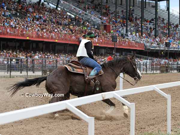 Match racers compete on the racetrack at Cheyenne, WY