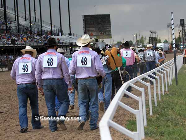 Wild horse race teams get into position Wild horse race teams get into position