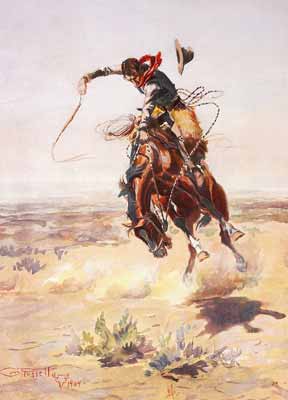 A cowboy poster of a famous painting