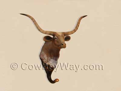 Longhorn cow towel rack