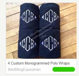 Mogogrammed, customized polo wraps for horses