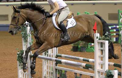 An English saddle being used for show jumping