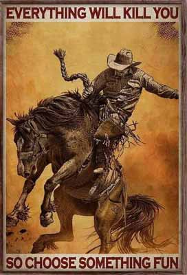 A bronc rider on a poster