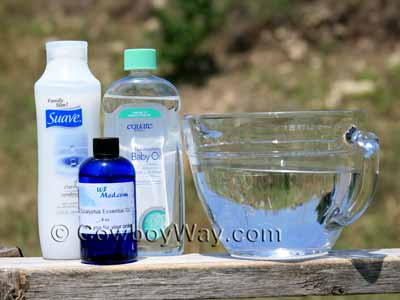 Ingredients for homemade horse fly spray