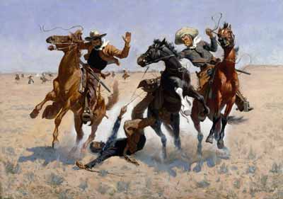 Frederic Remington's 'Aiding A Comrade' painting