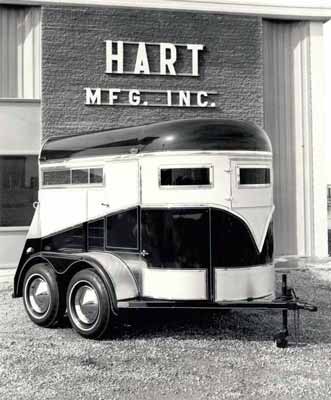 A vintage Hart two-horse trailer