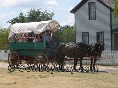 A covered wagon used for wagon rides
