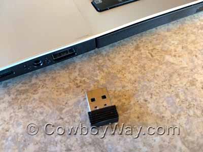 A computer mouse or keyboard dongle
