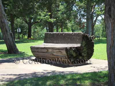 A very large log bench