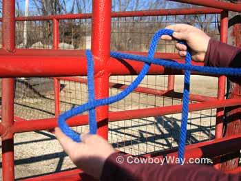 Tie a quick release knot, step two