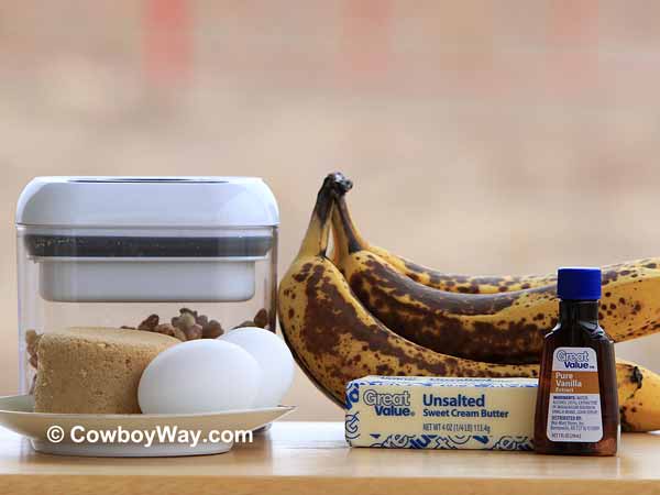 Banana bread wet ingredients