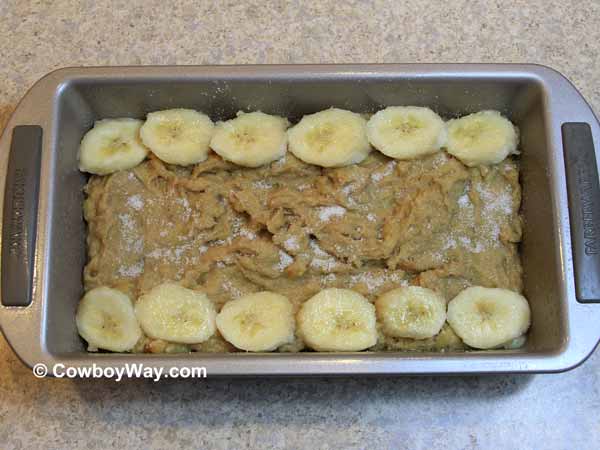 Banana bread ready to be baked