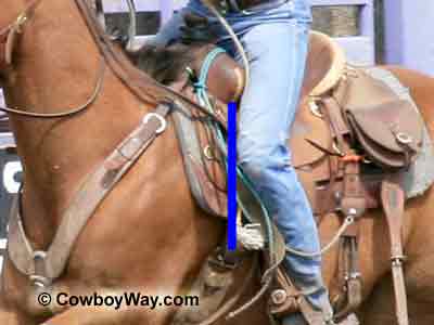 Roping saddle close-up