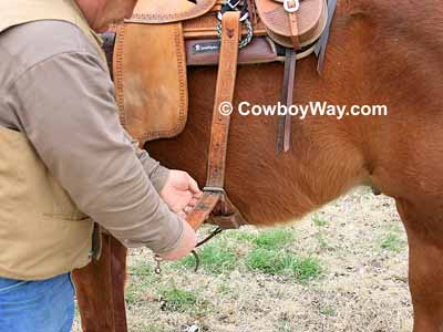 Buckle the back cinch