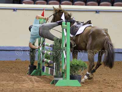 Horse rider without a protective vest