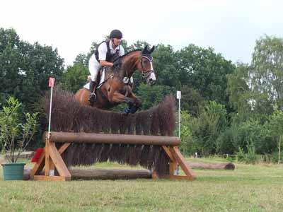 Equestrian safety vest on a horseback rider