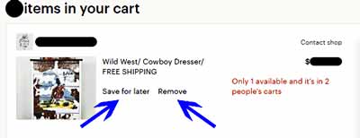 Cowboy Etsy shopping cart