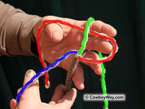 Beginning tying the stopper knot