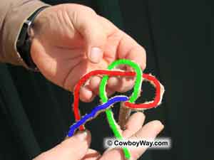 Continue taking each strand underneath the strand next to it
