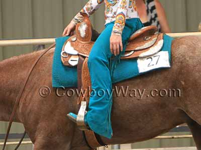 Turquoise suede chaps