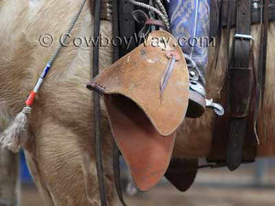 Tapaderos on a working cowboy's saddle