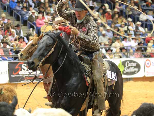 A rider swings his rope