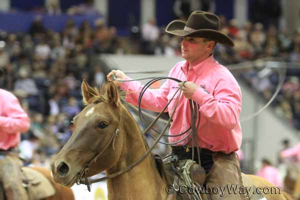 Team branding, getting ready to rope at the WRCA Ranch Rodeo Finals