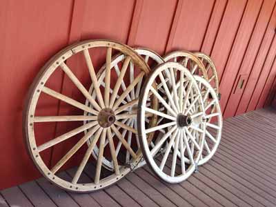 Different sizes of wagon wheels