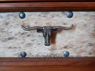 A Longhorn drawer pull with a Western look