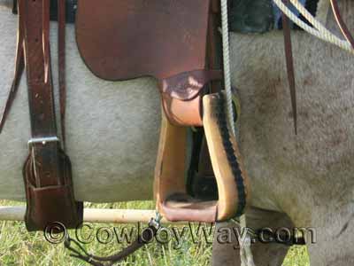 A Western stirrup for a saddle