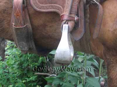 A aluminum Western stirrup