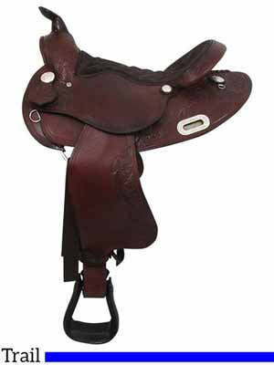 An extra wide trail riding saddle by Big Horn saddlery