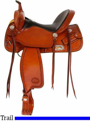A trail riding saddle made by Billy Cook