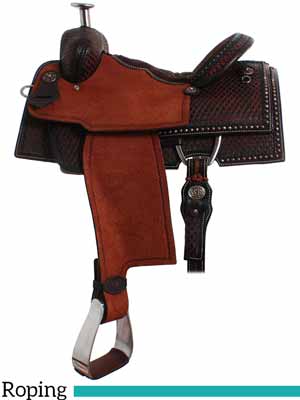 A roping saddle by Double J Saddlery
