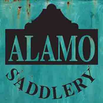 A basket tooled Alamo barrel racing saddle