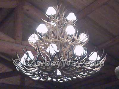 A very large antler chandelier