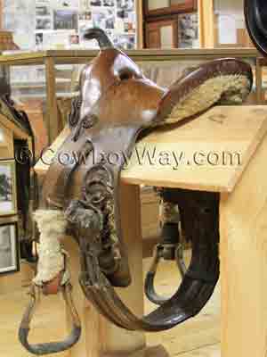 A center fire rigged saddle; not for roping