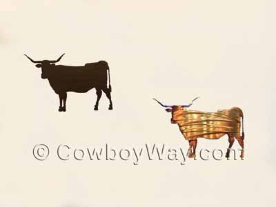 Longhorn cow metal wall art