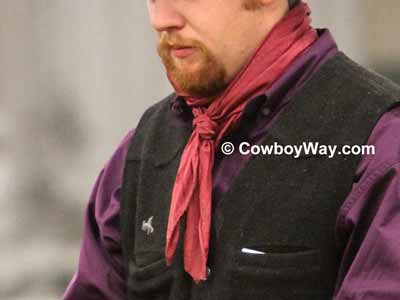 A wine colored cowboy wild rag