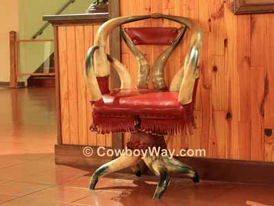 Horn chair with fringe